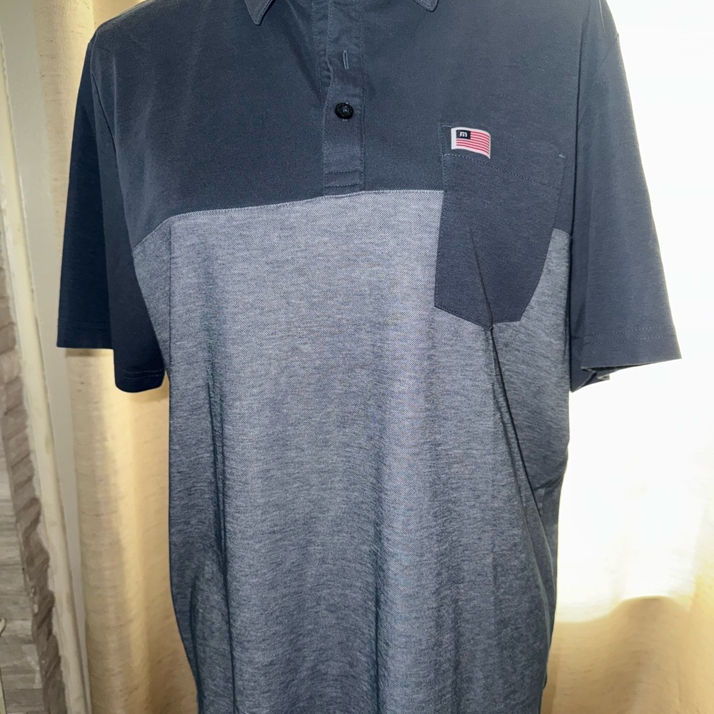 Travis Mathew Navy and Gray Polo Shirt